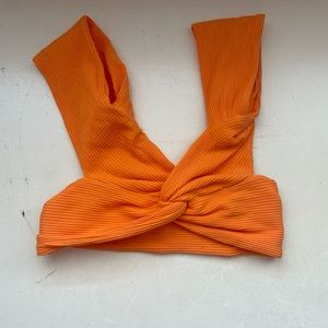 cutest neon orange crop top